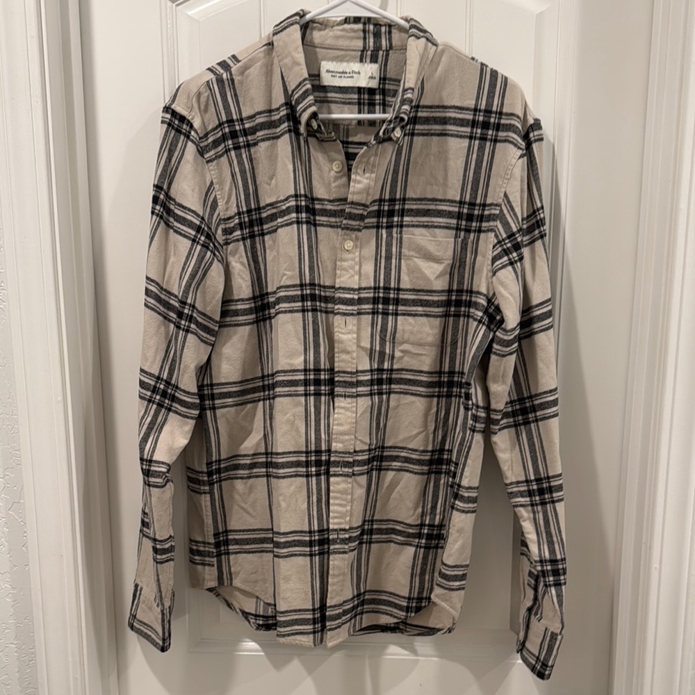 Abercrombie & Fitch Beige Plaid Shirt